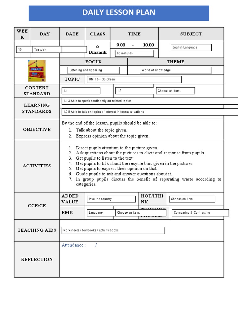 Daily Lesson Plan for Dynamic Class | PDF | Lesson Plan | Poetry