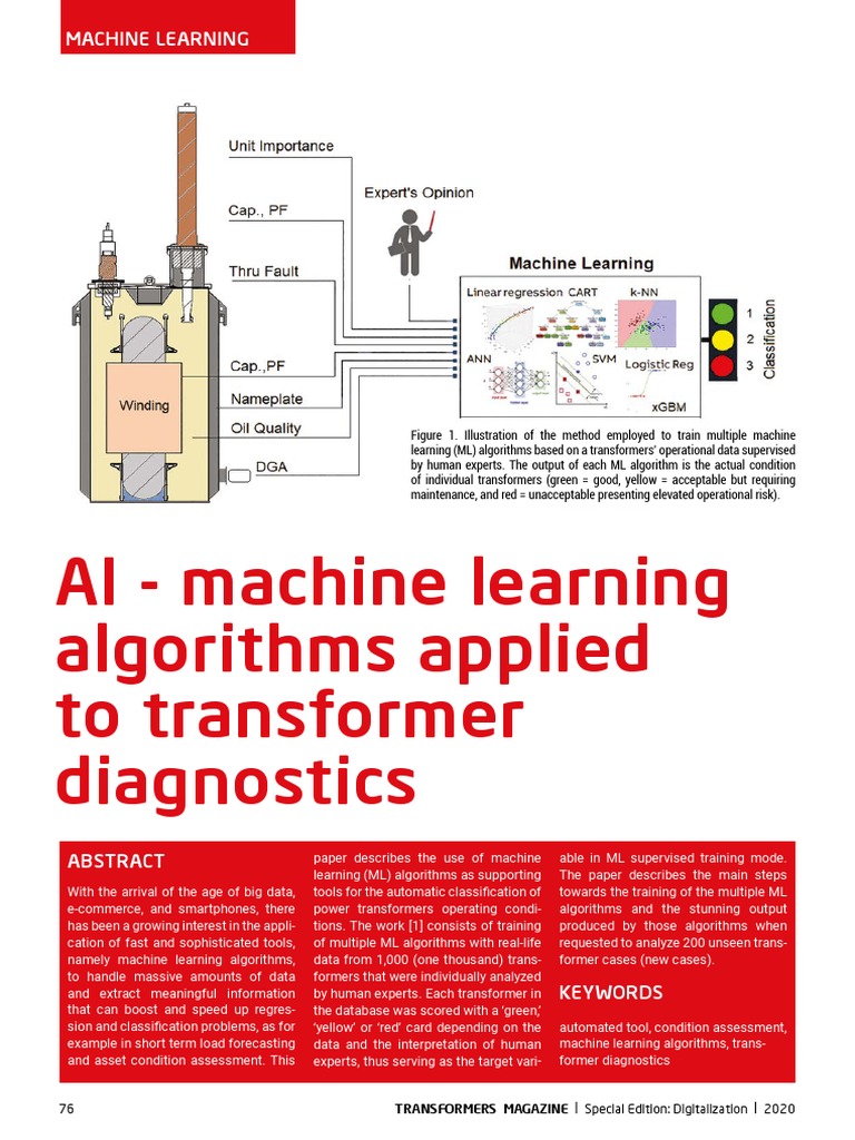 AI - Machine Learning Algorithms Applied To Transformer Diagnostics ... image.
