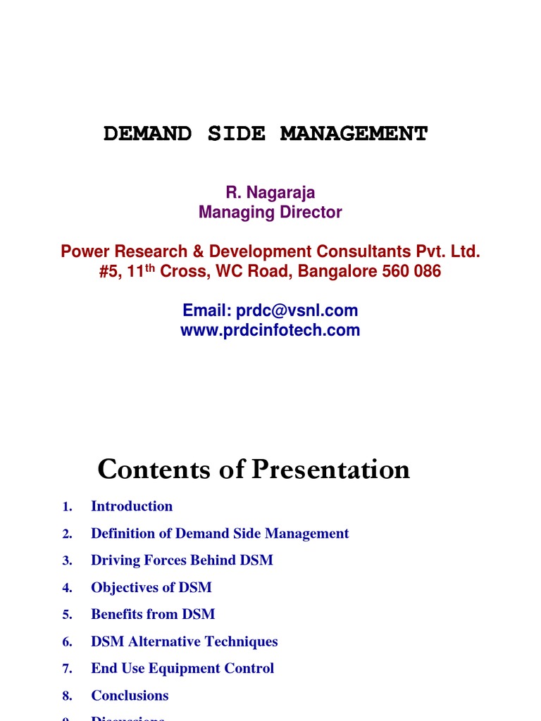 Demand Side Management Techniques | PDF | Electricity Generation ...