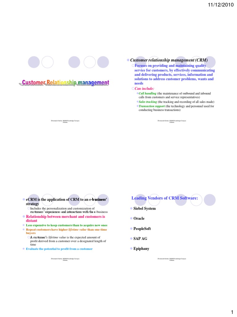 Customer Relationship Management (CRM) : Can Include | PDF | Call ...