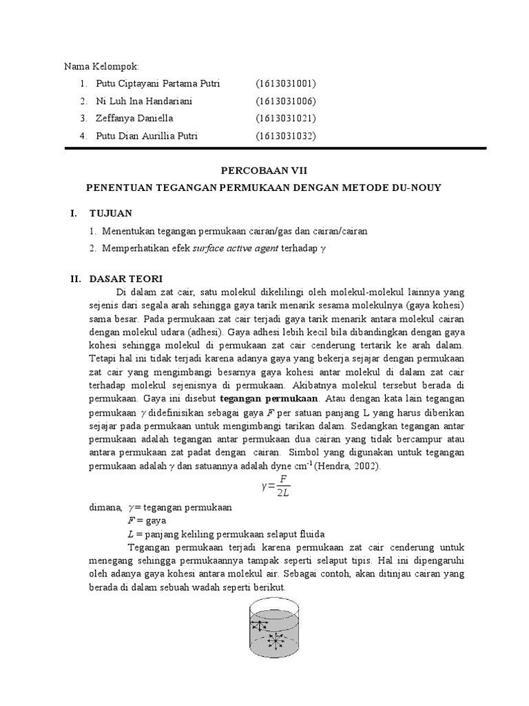 Jurnal Tegangan Permukaan | PDF