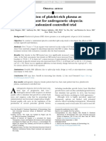 Evaluation of Platelet-Rich Plasma As A Treatment For Androgenetic Alopecia A Randomized Controlled Trial