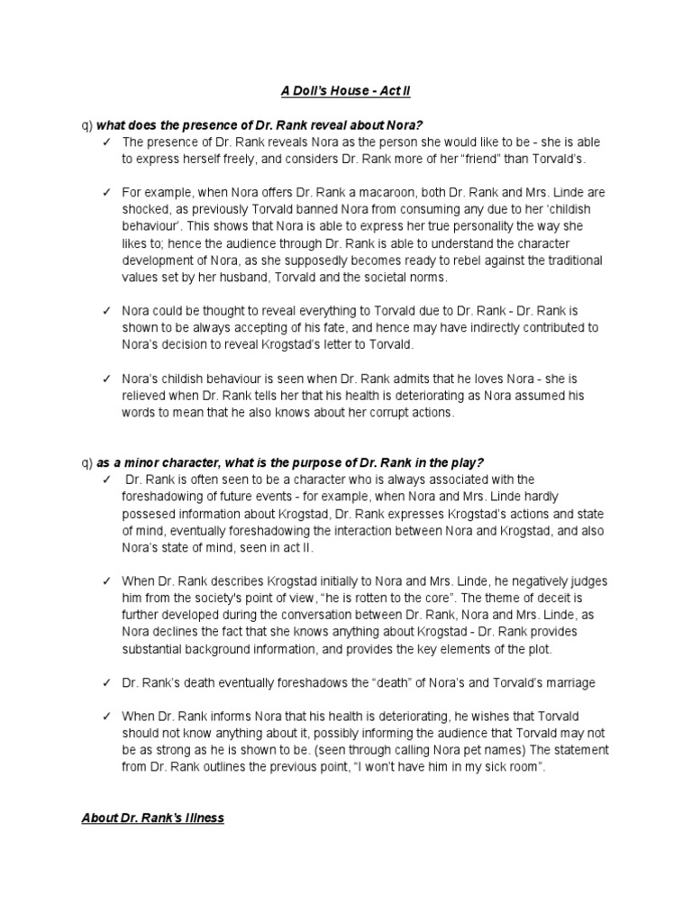 A Doll's House Act II PDF A Doll's House Human Nature