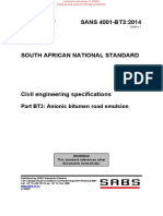 SANS 4001-BT3:2014: Part BT3: Anionic Bitumen Road Emulsion