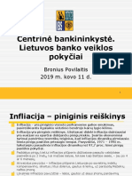 Centrinė Bankininkystė. Lietuvos Banko Veiklos Pokyčiai