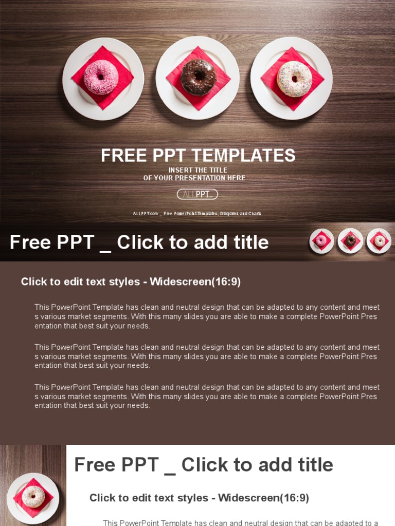 Colorful Donuts On The Plate PowerPoint Templates Widescreen | PDF