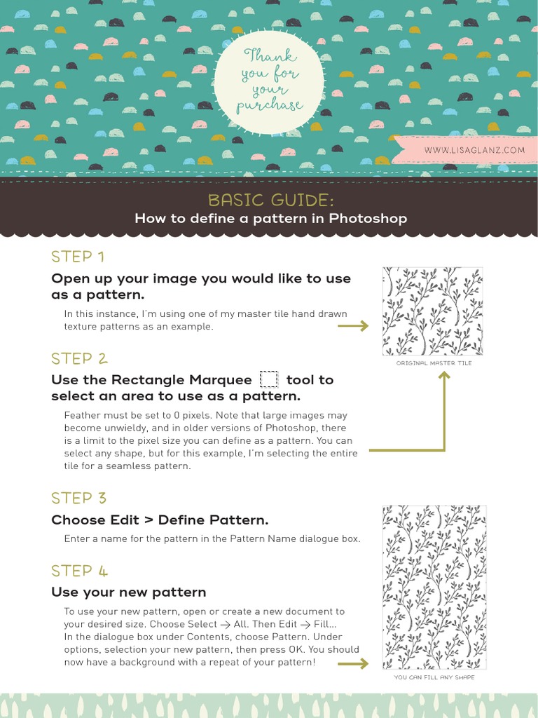 Defining Patterns in Photoshop Guide | PDF | Computers