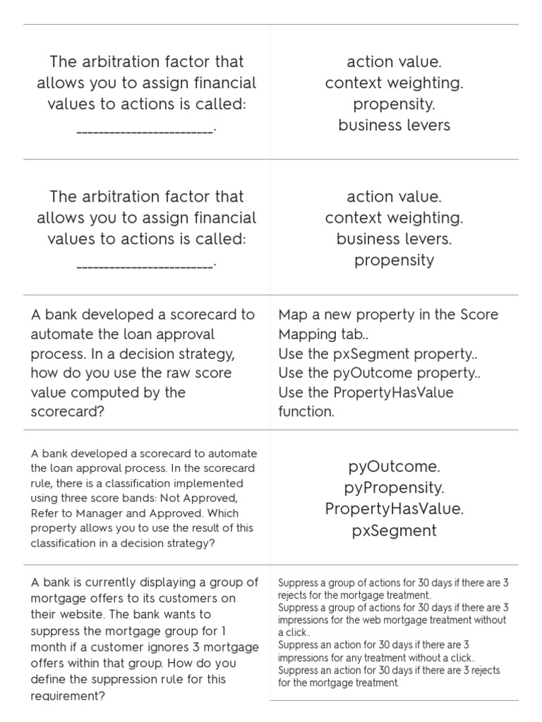 Quizlet Mission Pega Decisioning Set55 PDF Banks Mortgage Loan
