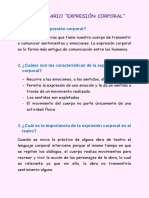 Cuestionario expresión corporal teatro comunicación