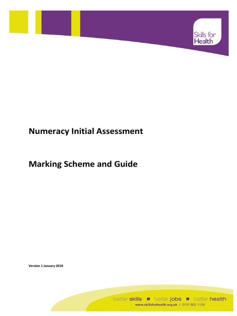 Numeracy Assessment Guide for Health Sector | PDF | Emergency ...