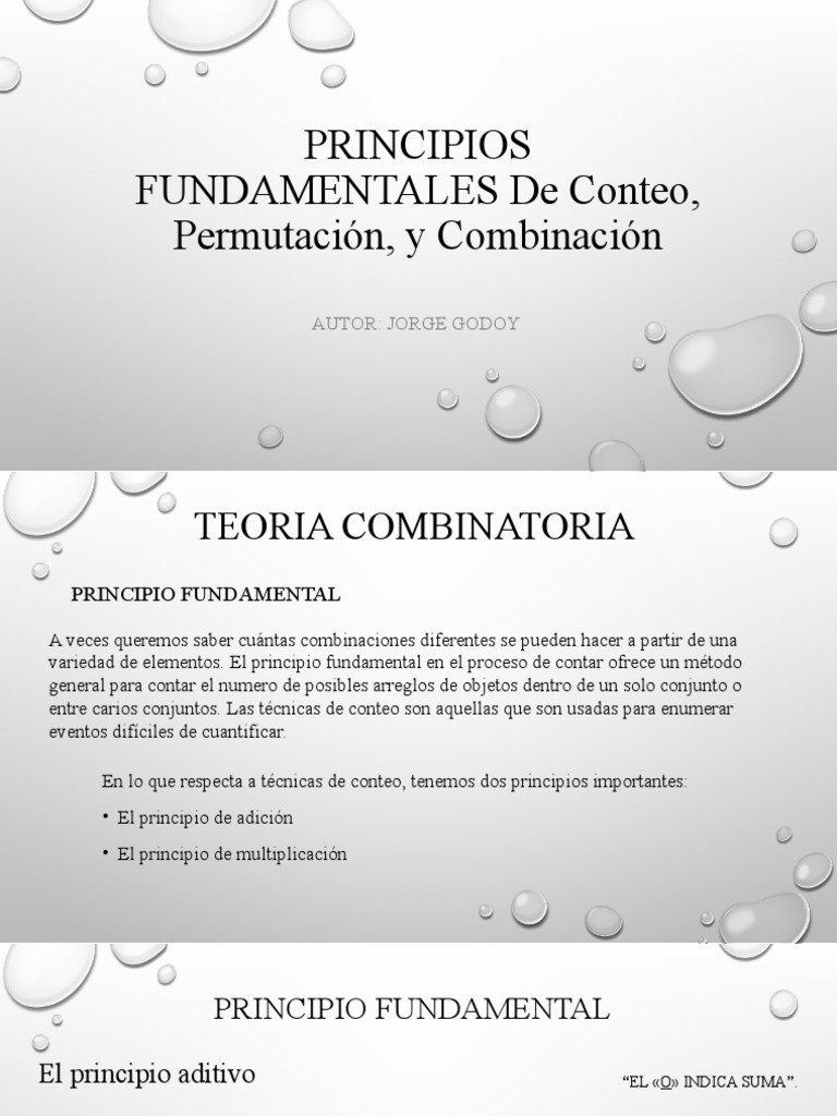 PRINCIPIOS FUNDAMENTALES de Conteo, Permutación, Combinación PDF