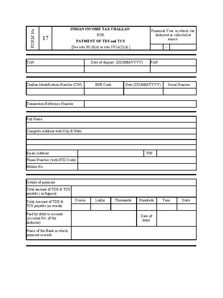 TDS and TCS Payment Challan Form | PDF | Payments | Debit Card