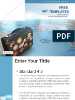 Suitcase on Globe Map Business PPT Templates Standard