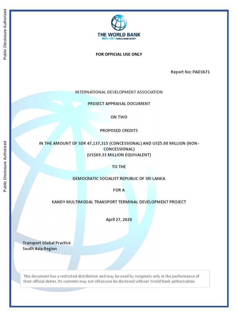 Sri Lanka Kandy Multimodal Transport Terminal Development Project | PDF ...