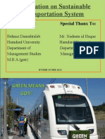 Presentation On Sustainable Transportation System: Presented By: Special Thanx To