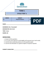 Term 1 Cycle Test 1: Grade Subject Date 11 Physical Science Tuesday, 9 Feb 2021