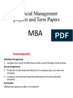 Financial Management Projects and Term Papers