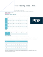 Men's Clothing Sizes - I... e Charts and Conversion