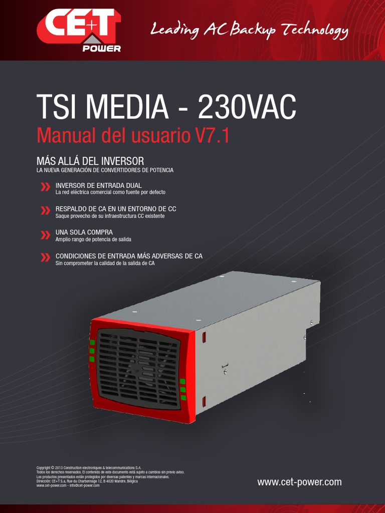 CET Modular Inverter User Manual Media TSI 48Vdc - 230vac ES v7.1 | PDF ...