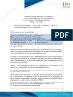 Guía de actividades y rúbrica de evaluación - Unidad 1 - Tarea 2 - Informe planeación de la producción  (1)