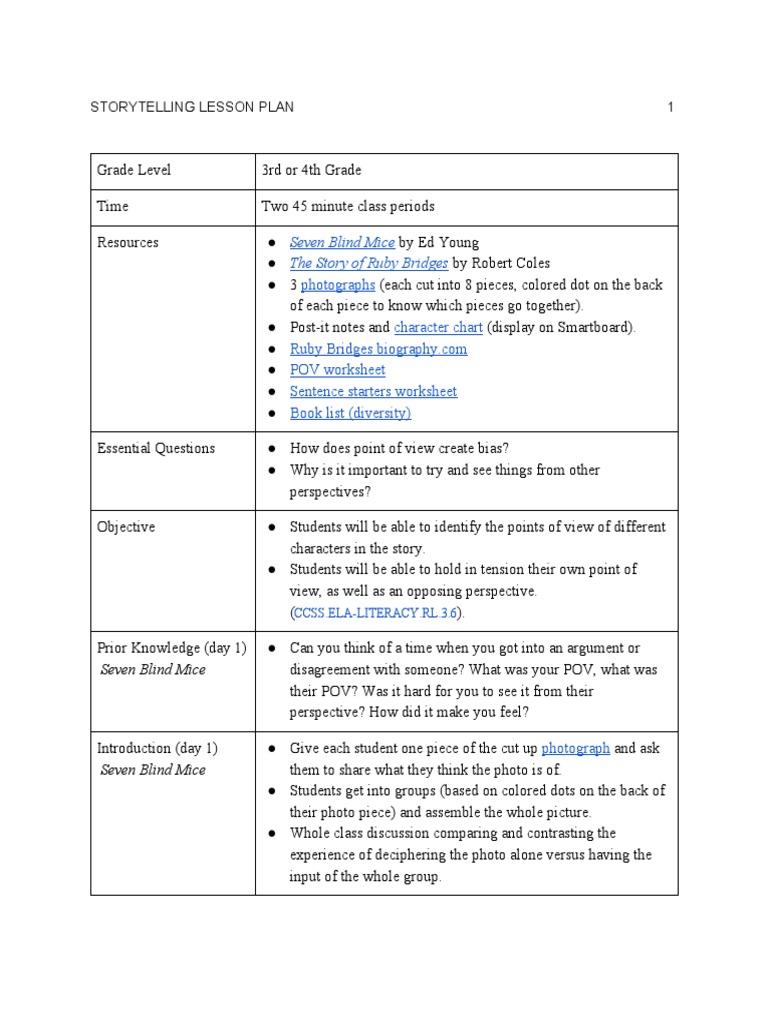 Collarda Storytelling Activity | PDF | Narration | Lesson Plan