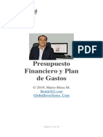 Presupuesto Financiero y Plan de Gastos Mario Mora Global Inversores 2019 - 2