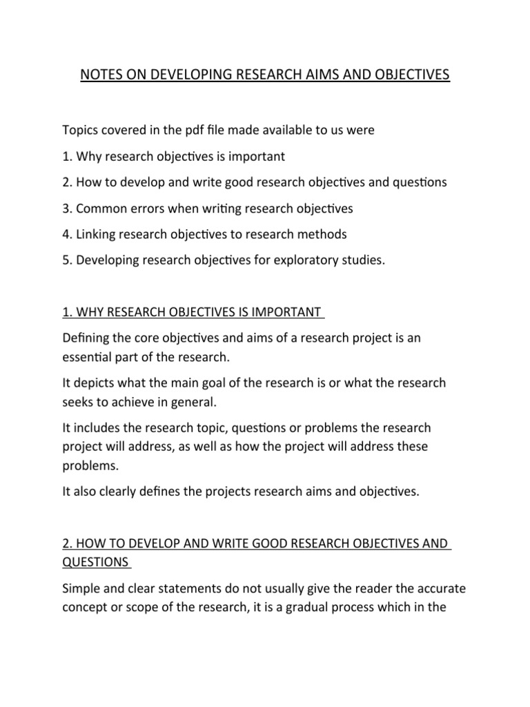 Notes On On Aims and Objectives  PDF  Information  Psychology