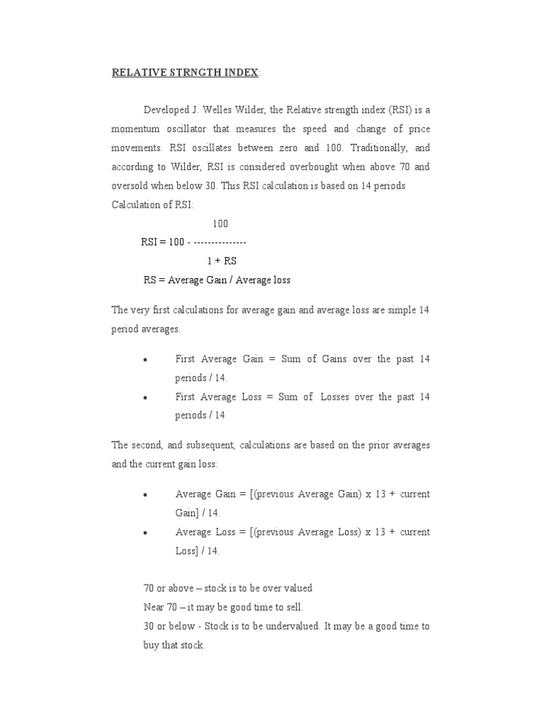 RSI Analysis for Nifty Stock | PDF | Financial Markets | Valuation ...