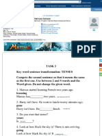 Key Word Transformation Sentences Tenses Worksheet 2