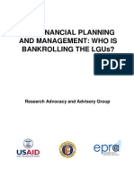 Lgu Financial Planning and Management Who Is Bankrolling The Lgus