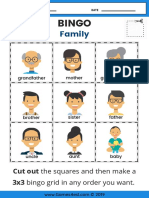 Family Worksheet Bingo