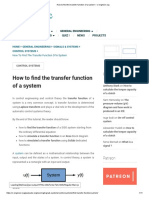 How To Find The Transfer Function of A System