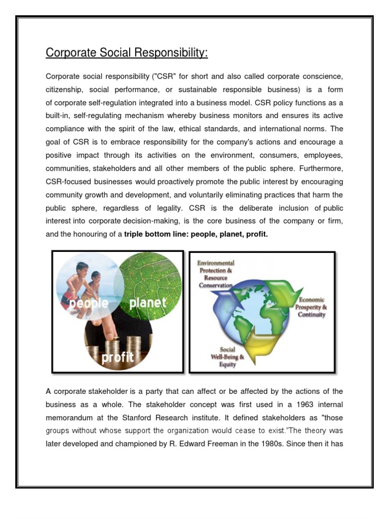 Understanding Corporate Social Responsibility | PDF | Corporate Social ...