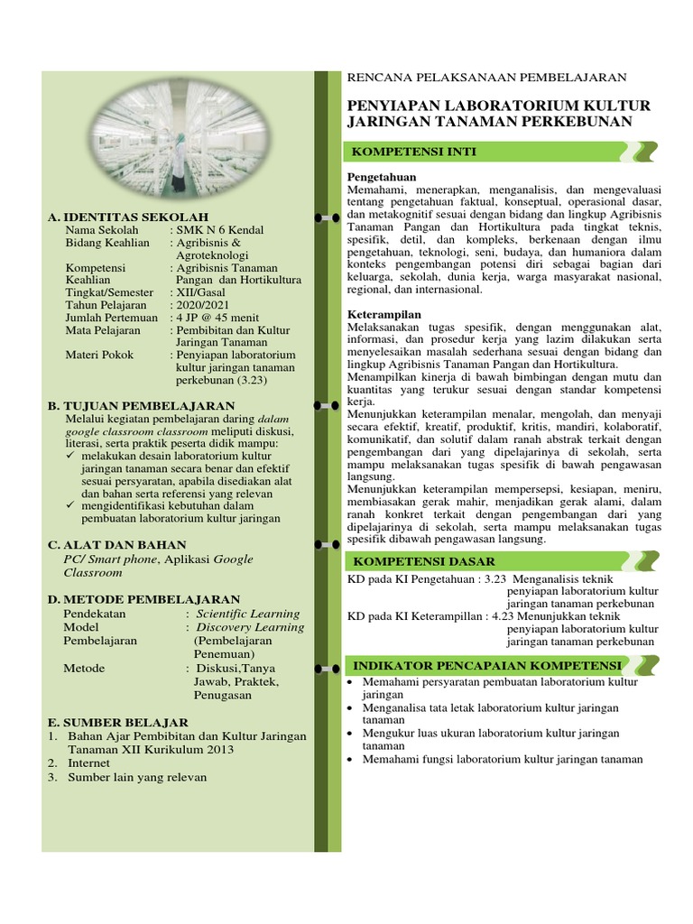 Rpp Xii Penyiapan Lab Arfita Pdf