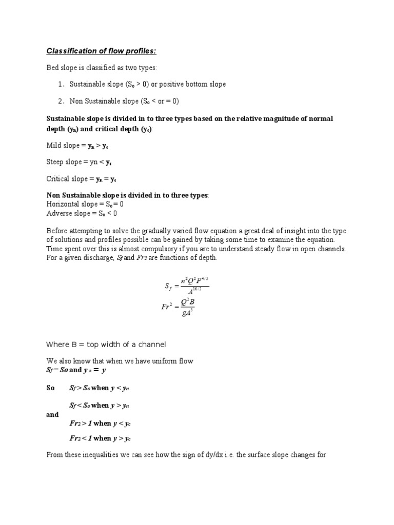 Flow Profile Classification in Channels | PDF | Slope | Asymptote