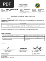 Sars-Cov-2 (Causative Agent of Covid-19 Viral Rna Not Detected