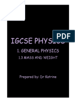 1 General Physics - 1.3 Mass and Weight