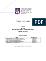 Forum Portfolio: Course: ELC 501 English For Critical Academic Reading GROUP: M3CS2453A