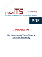 Term Paper On: The Importance of Ethical Issue in Financial Accounting