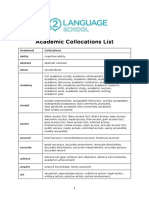 Academic Collocations List