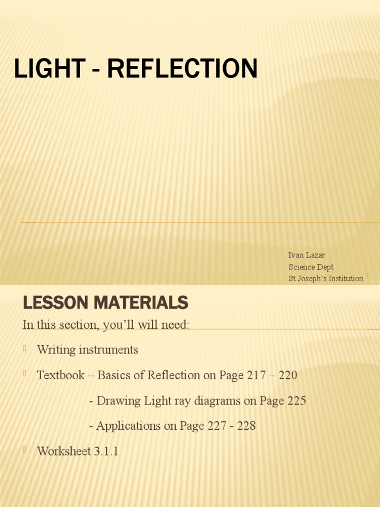 Light - Reflection II | PDF | Mirror | Vertex (Geometry)