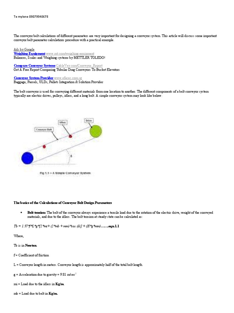 Conveyor Belt Design | PDF | Tuberculosis | Belt (Mechanical)
