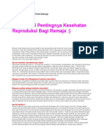 Kesehatan Reproduksi Pada Remaja