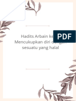 Hadits Arbain Ke-10 Mencukupkan Diri Dengan Sesuatu Yang Halal