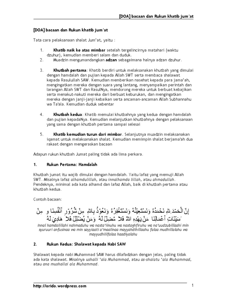 DOA BacaandanRukunKhatibJumat