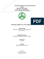 RESUMEN CAPITULO CONOCIMIENTO Metodología de Investigación