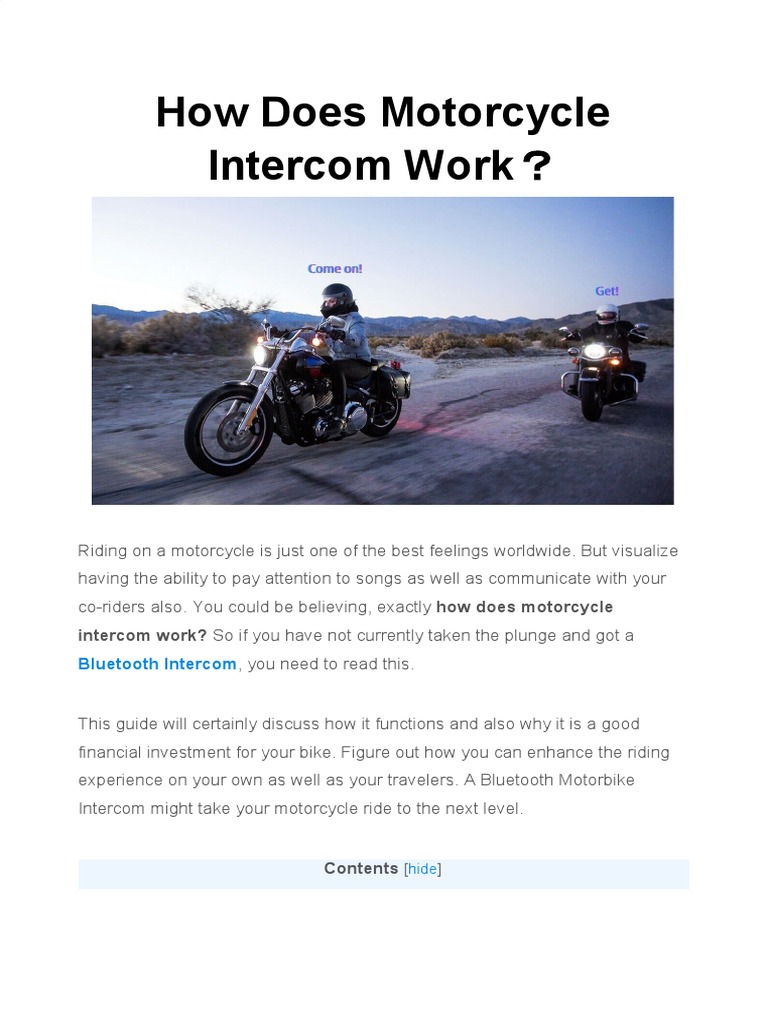 How Does Motorcycle Work PDF