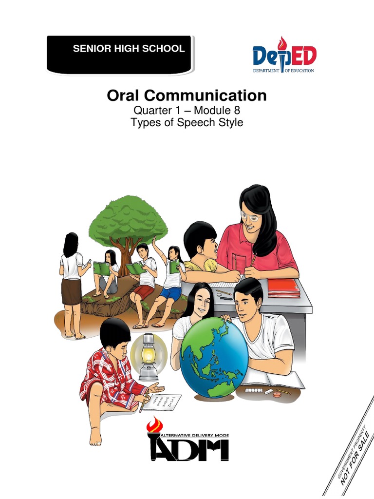 Oral Communication: Quarter 1 - Module 8 Types of Speech Style | PDF ...