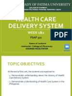 PSAP311 Week 1&2 - Health Care Delivery System