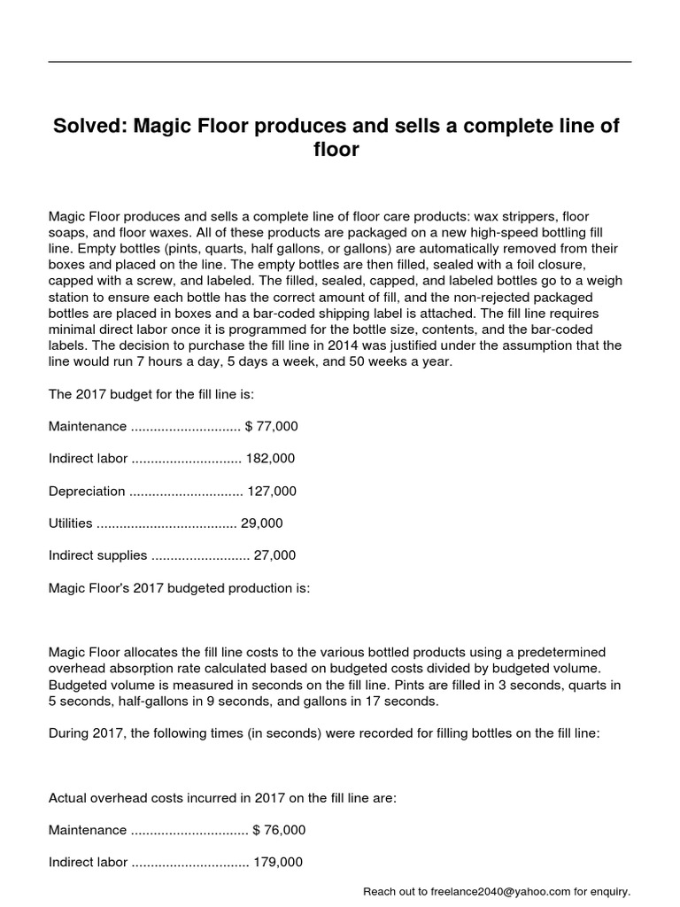 Magic Floor Produces and Sells A Complete Line of Floor | PDF | Gallon ...